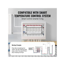 10 Branch Stainless Steel PEX Radiant Heat Manifold 1/2 Tubing Manifold Kit for Hydronic Radiant Floor Heating with 1/2 Adapters Included