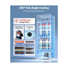 9.6 Cu.Ft Commercial Display Beverage Refrigerator with Glass Door LED Light Box Flexible Adjustable Shelves