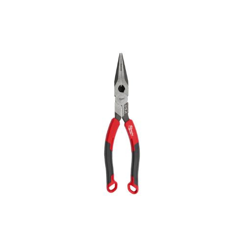 8 Inch Needle Nose Pliers With Non Slip Comfort Grip Black And Red MT555