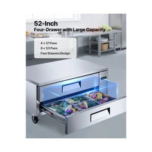 52 Inch Commercial Refrigerated Base Cabinet with 2 Drawers and Stainless Steel Construction & Drawer Storage