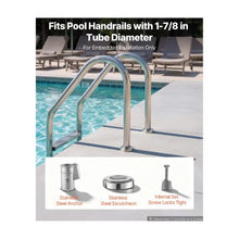 2-Pack 316 Stainless Steel In-Ground Pool Handrail Anchor Kit Embedded Pool Ladder Anchors with Escutcheons for 1-7/8 Inch OD Rails Silver