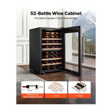 52 Bottle Premium Wine Cooler Refrigerator with Dual Zone Temperature Control and LED Display