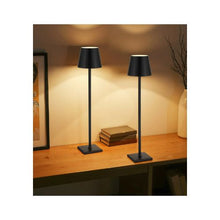 Modern Black Touch USB Rechargeable Accent Lamps With Bottle Adapter Detachable Shade Pair