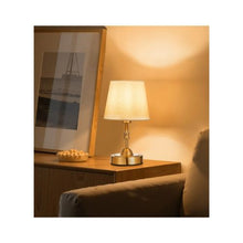 Rechargeable Wireless Small Desk Lamp Fabric Shade With 5200mAh Battery 3 Level Dimming