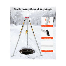 1200 lbs Portable Confined Space Rescue Tripod Kit 65 ft Steel Cable, 1200 lbs Lifting Winch, Adjustable Legs & Fall Protection