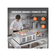 Commercial 27.5 Inch Refrigerated Condiment Prep Station with 8 Pans Stainless Steel Body