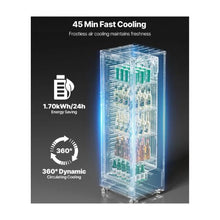 Commercial Glass Door Merchandiser Refrigerator 8.1 Cu.Ft Upright Beverage Display Cooler with 4 Adjustable Shelves & LED Lighting Black