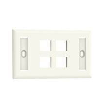 4 Port Single Gang Flush Mount Vertical Faceplate Off White NK4FIWY