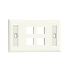 4 Port Single Gang Flush Mount Vertical Faceplate Off White NK4FIWY