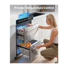 24 Inch Built In Under Counter Beverage Refrigerator Stainless Steel Drawer Drink Cooler with Large Storage Capacity