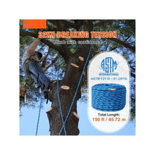Heavy Duty 150 ft Static Climbing & Rescue Rope 12.7 mm Fiber Rope with 30 kN Breaking Strength and Steel Snap Hooks