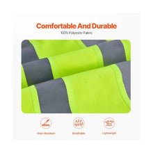 XL High Visibility Safety Vest Yellow Reflective Work Vest with 10 Pockets Zipper Front, Radio Clip & Reflective Strips, for Men & Women