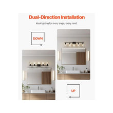 37-Inch Modern E26 Base 5-Light Bathroom Vanity Lighting Fixture with Glass Shades