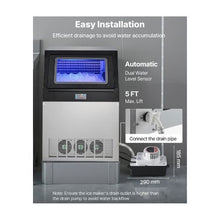 Freestanding Stainless Steel Commercial Ice Maker with Condensate Pump 360 lbs/24H Ice Production