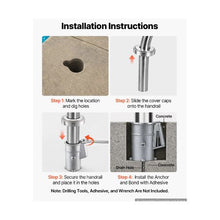2-Pack 316 Stainless Steel In-Ground Pool Handrail Anchor Kit Embedded Pool Ladder Anchors with Escutcheons for 1-7/8 Inch OD Rails Silver