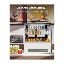 105L Countertop Refrigerated Cake Display Case 2 Tier Curved Glass Bakery Cooler and LED Lighting