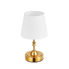 Rechargeable Wireless Small Desk Lamp Fabric Shade With 5200mAh Battery 3 Level Dimming