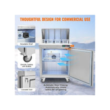 7.4 Cu. Ft. Commercial 28 Inch Sandwich Salad Prep Table with Locking Door & Cutting Board