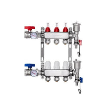 3 Port Stainless Steel PEX Radiant Heat Manifold 1/2 Tubing Manifold Kit for Hydronic Radiant Floor Heating Systems with Adapters Included