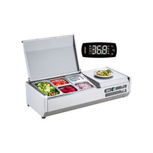 40 Inch Commercial Refrigerated Condiment Prep Station with 1/3 & 1/6 Pans Stainless Steel Body
