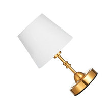 Rechargeable Wireless Small Desk Lamp Fabric Shade With 5200mAh Battery 3 Level Dimming