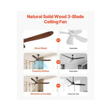 High Performance 72-Inch Ceiling Fan with Remote Controlled Modern Wood Blade Design