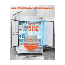 54 Inch Heavy Duty Commercial Reach In Glass Door Refrigerator with Digital Temperature Control & 8 Adjustable Shelves