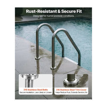 2-Pack 316 Stainless Steel In-Ground Pool Handrail Anchor Kit Embedded Pool Ladder Anchors with Escutcheons for 1-7/8 Inch OD Rails Silver