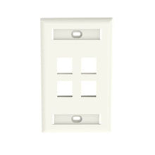 4 Port Single Gang Flush Mount Vertical Faceplate Off White NK4FIWY