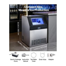 Freestanding Stainless Steel Commercial Ice Maker with Condensate Pump 360 lbs/24H Ice Production