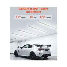 2200 Lumens High Brightness 4FT Industrial LED Shop Lights Fixtures 6 Pack