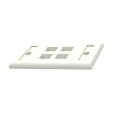 4 Port Single Gang Flush Mount Vertical Faceplate Off White NK4FIWY