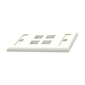 4 Port Single Gang Flush Mount Vertical Faceplate Off White NK4FIWY