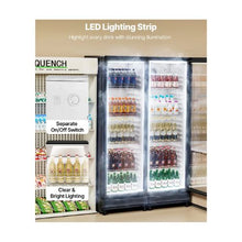 Commercial Glass Door Merchandiser Refrigerator 8.1 Cu.Ft Upright Beverage Display Cooler with 4 Adjustable Shelves & LED Lighting Black