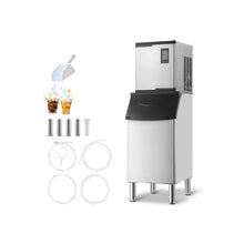 300 lbs Heavy Duty Commercial Ice Maker with Stainless Steel Storage Container with Touchscreen & Self-Cleaning