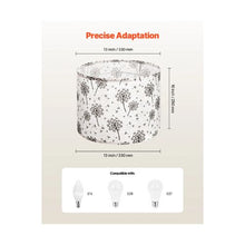 Medium Fabric Drum Lamp Shade Set 13 x 10 inch Light Decorative Dandelion Pattern for Table & Floor Lamps