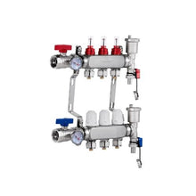 3 Port Stainless Steel PEX Radiant Heat Manifold 1/2 Tubing Manifold Kit for Hydronic Radiant Floor Heating Systems with Adapters Included