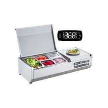40 Inch Commercial Refrigerated Condiment Prep Station with 1/3 & 1/6 Pans Stainless Steel Body