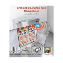 54 Inch Heavy Duty Commercial Reach In Glass Door Refrigerator with Digital Temperature Control & 8 Adjustable Shelves