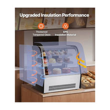105L Countertop Refrigerated Cake Display Case 2 Tier Curved Glass Bakery Cooler and LED Lighting