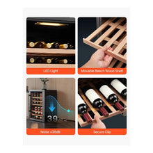 52 Bottle Premium Wine Cooler Refrigerator with Dual Zone Temperature Control and LED Display