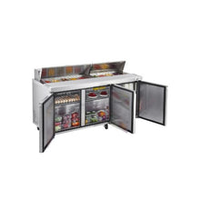Commercial Stainless Steel 72 Inch Refrigerated Prep Station with Cutting Board & 18 Ingredient Pans
