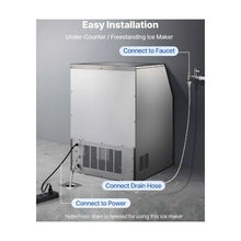 265 lbs/24H Professional Stainless Steel Commercial Ice Maker 85 lb Ice Bin for Restaurants and Bars