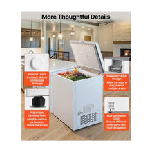 6.36 Cu.Ft Compact Deep Freezer with Adjustable Cooling Control Freestanding Chest Freezer White