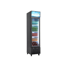 7.5 Cu.Ft Commercial Glass Door Display Refrigerator with Customizable Light Box 4 Adjustable Shelves Soft LED Interior Lighting for Shops & Home
