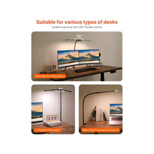 Adjustable Double Head LED Flexible Desk Lamp with Clamp and Gooseneck Eye Care Architect Light
