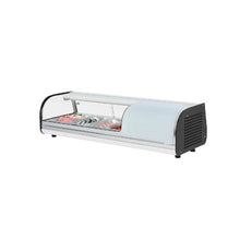 Commercial 4 Pan 45.67 Inch Countertop Sushi Display Case Refrigerator with Curved Glass and LED Lighting