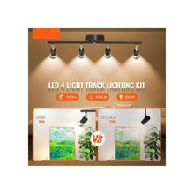 3000K Indoor 4 Head LED Track Light with Adjustable Arms Kit For Kitchen & Living Room