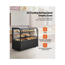 17.6 Cu.Ft. Commercial Curved Refrigerated Dessert Display Case, 550L Bakery Showcase with TURBO Cooling