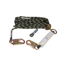 25 FT Vertical Safety Fall Protection Lifeline with Rope Grab & Shock Absorber